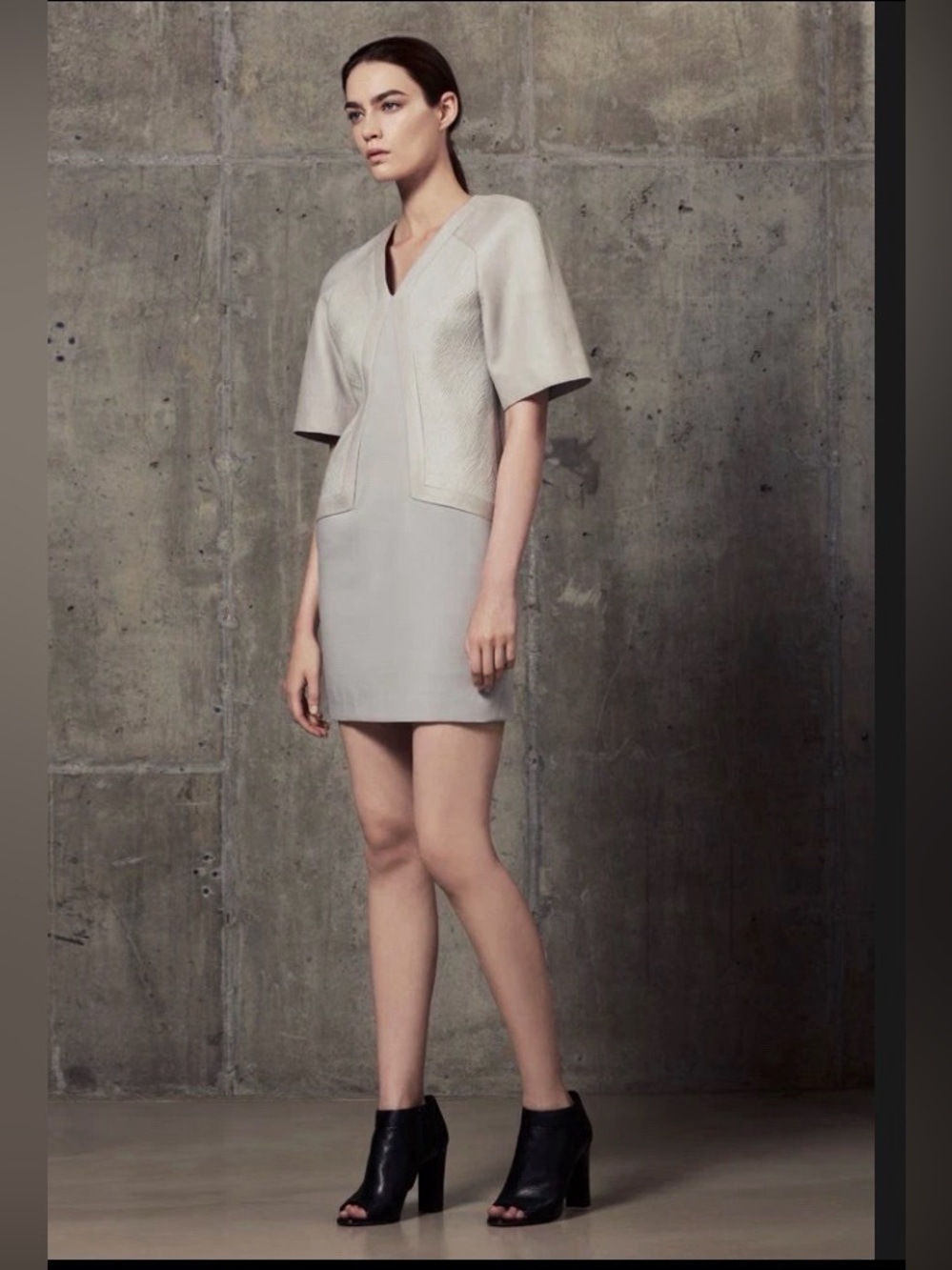 $795 HELMUT LANG Sz4 (S) minimalist V-neck shift dress NWT pls READ